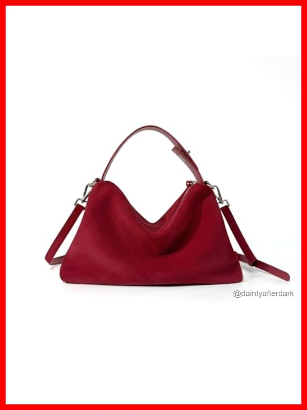 Suede Leather Crossbody Tote Bag Adjustable Strap Hobo Purse